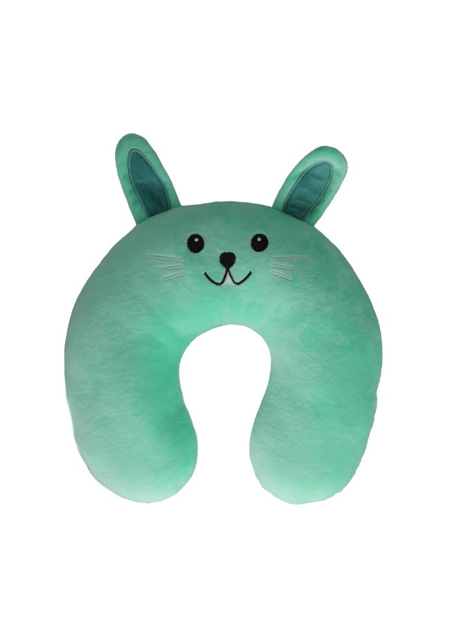 High Quality Rabbit Design Kids Neck Pillow Green 8 x 26 x 28 cm SC18043